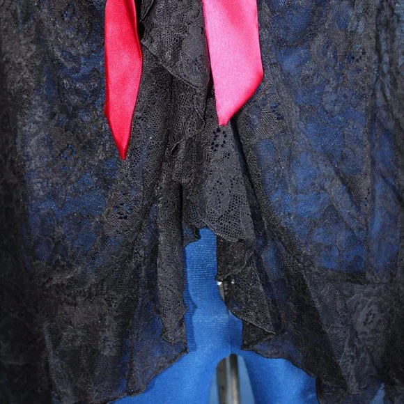 Apt. 9 Black Red Lace Crossed Back Babydoll Lingerie Size L - Picture 3 of 9